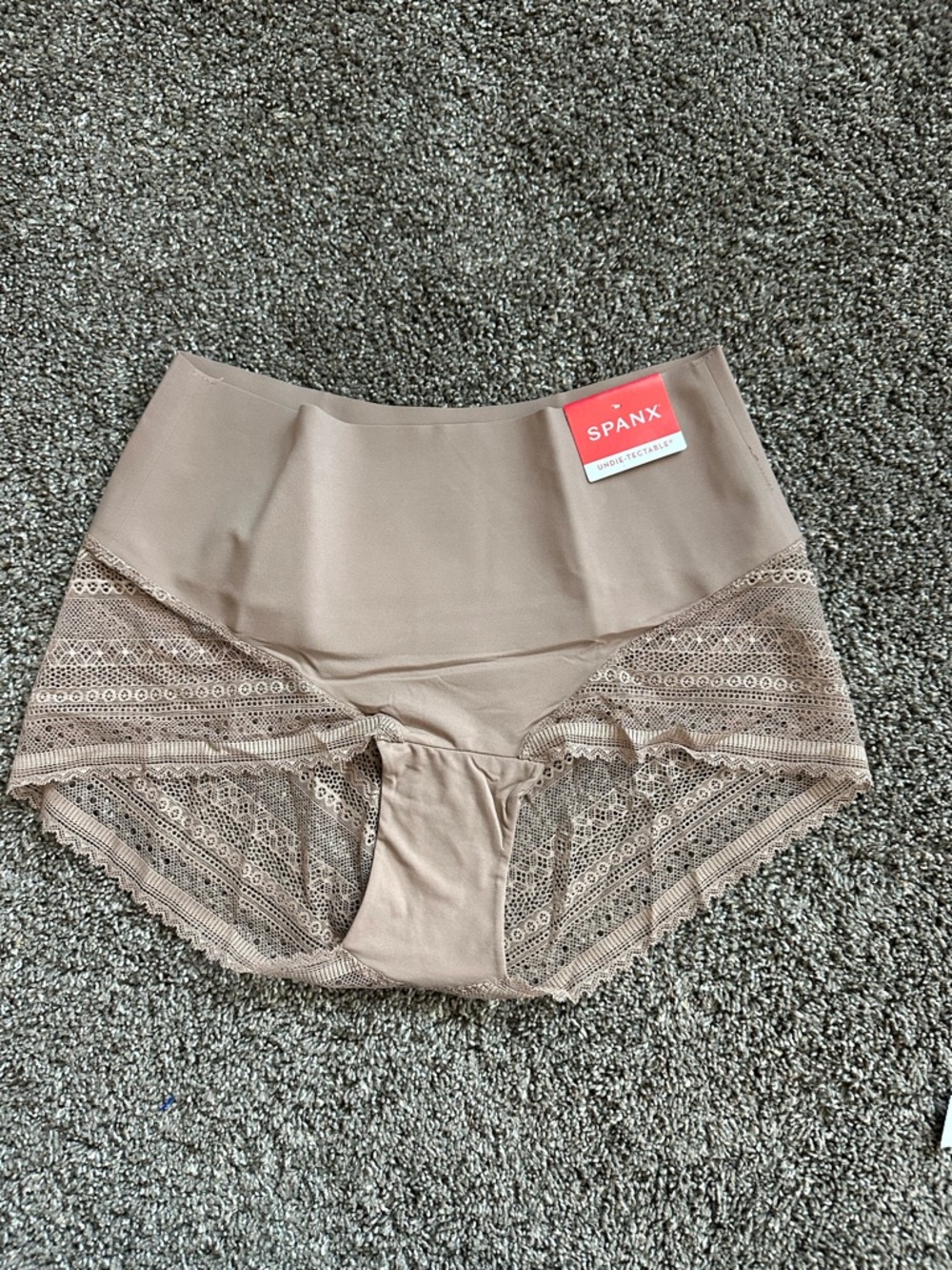 NWT Spanx Undie-tectable Lace Hi-Hipster Panty Nude Size Large